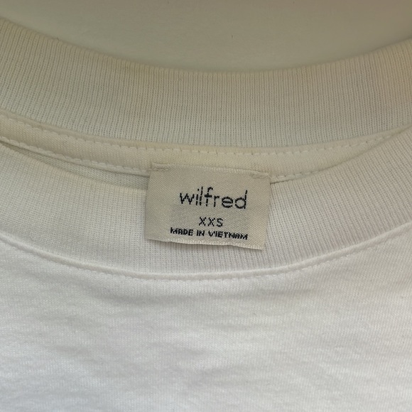 Aritzia/Wilfred White Longsleeve Tie Up Bottom Shirt - Picture 4 of 5